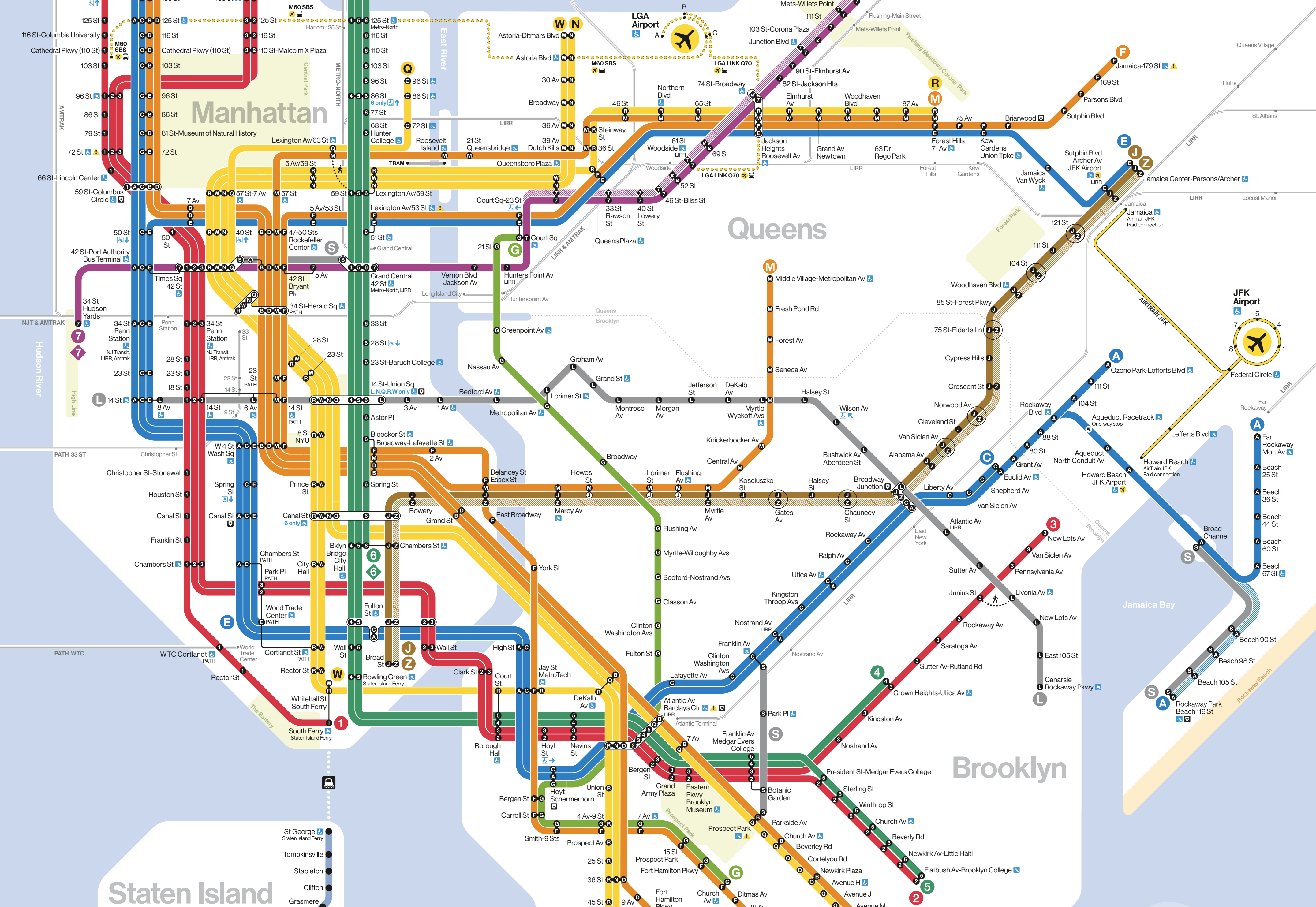 Detailed subway map